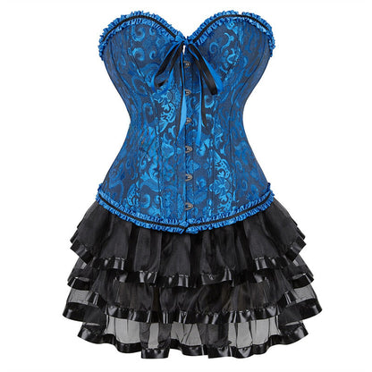 Funki Findz | Dresses | Women's Victorian Corset Dress 2Pcs Set