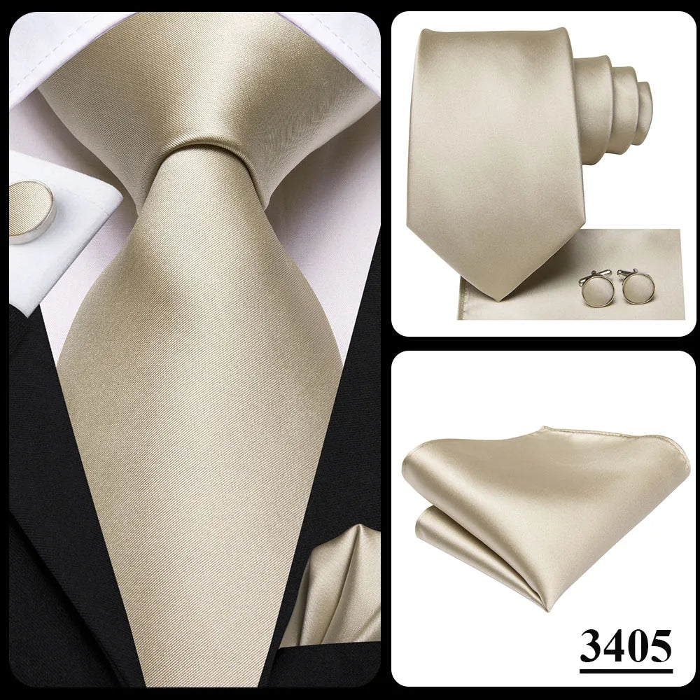 Funki Findz | Neckties | Men's Champagne Gold Silk Tie 3Pcs Set