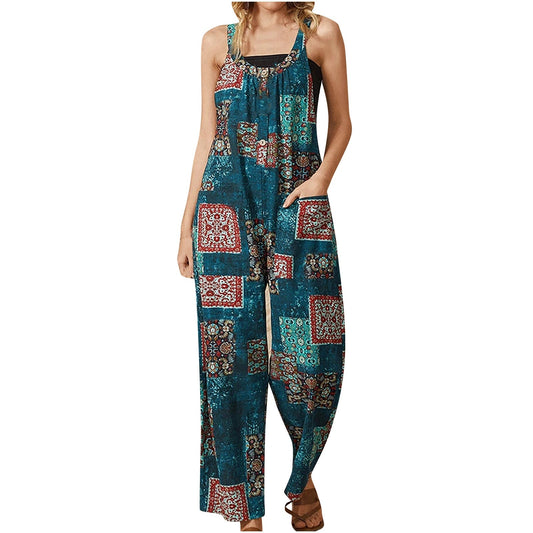 Funki Findz | Pants | Women's Boho Loose Fit Wide Leg Romper