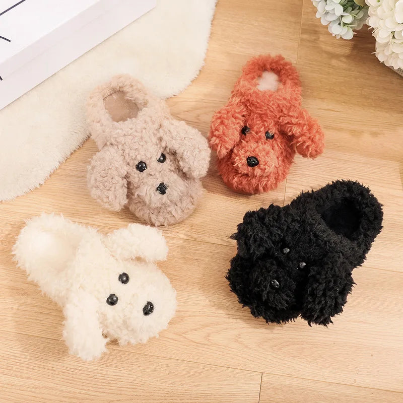 Funki Findz | Shoes | Women's Fluffy Cartoon Dog Fur Slippers