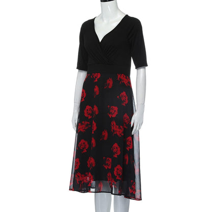 Funki Findz | Dresses | Women's Floral Chiffon Midi Wrap Dress