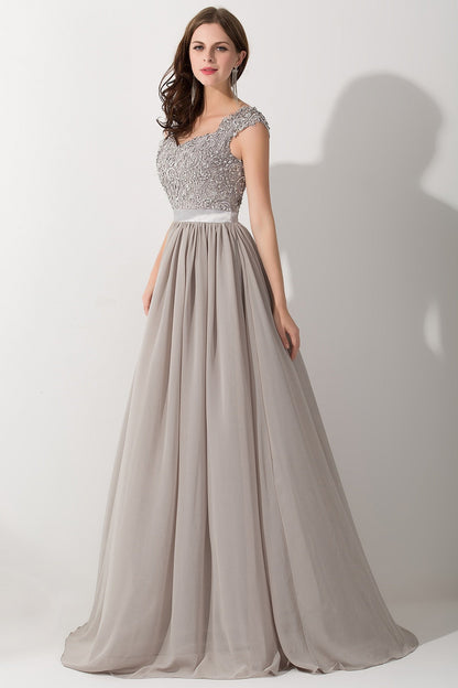 Funki Findz | Dresses | Women's Long Chiffon Satin Lace Dress