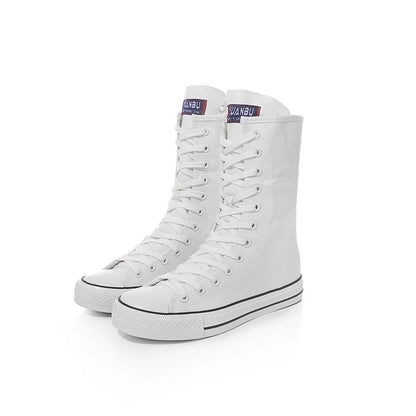 Funki Findz | Boots | Women's Calf-High Flat Canvas Sneakers