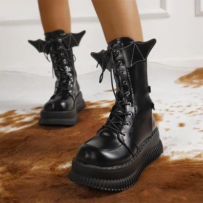 Funki Findz | Boots | Women's Gothic Mid-Calf Platform Boots