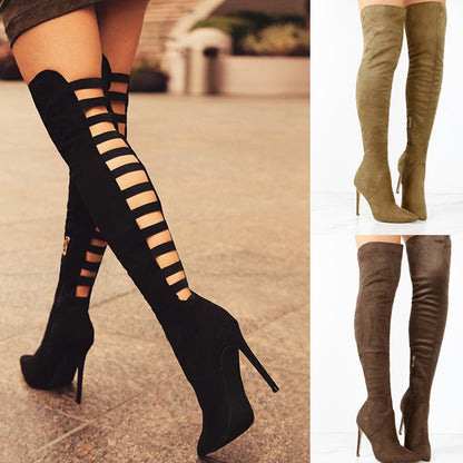 Funki Findz | Boots | Women's Over Knee Hollowed Out Boots