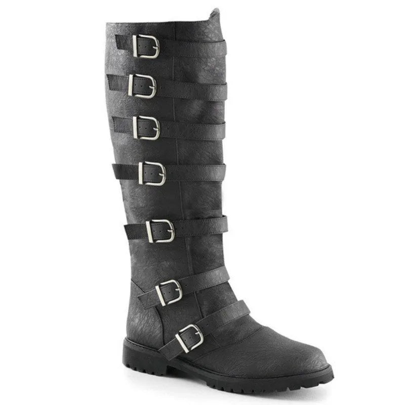 Funki Findz | Boots | Women MidCalf Low Heel Buckle Strap Boot