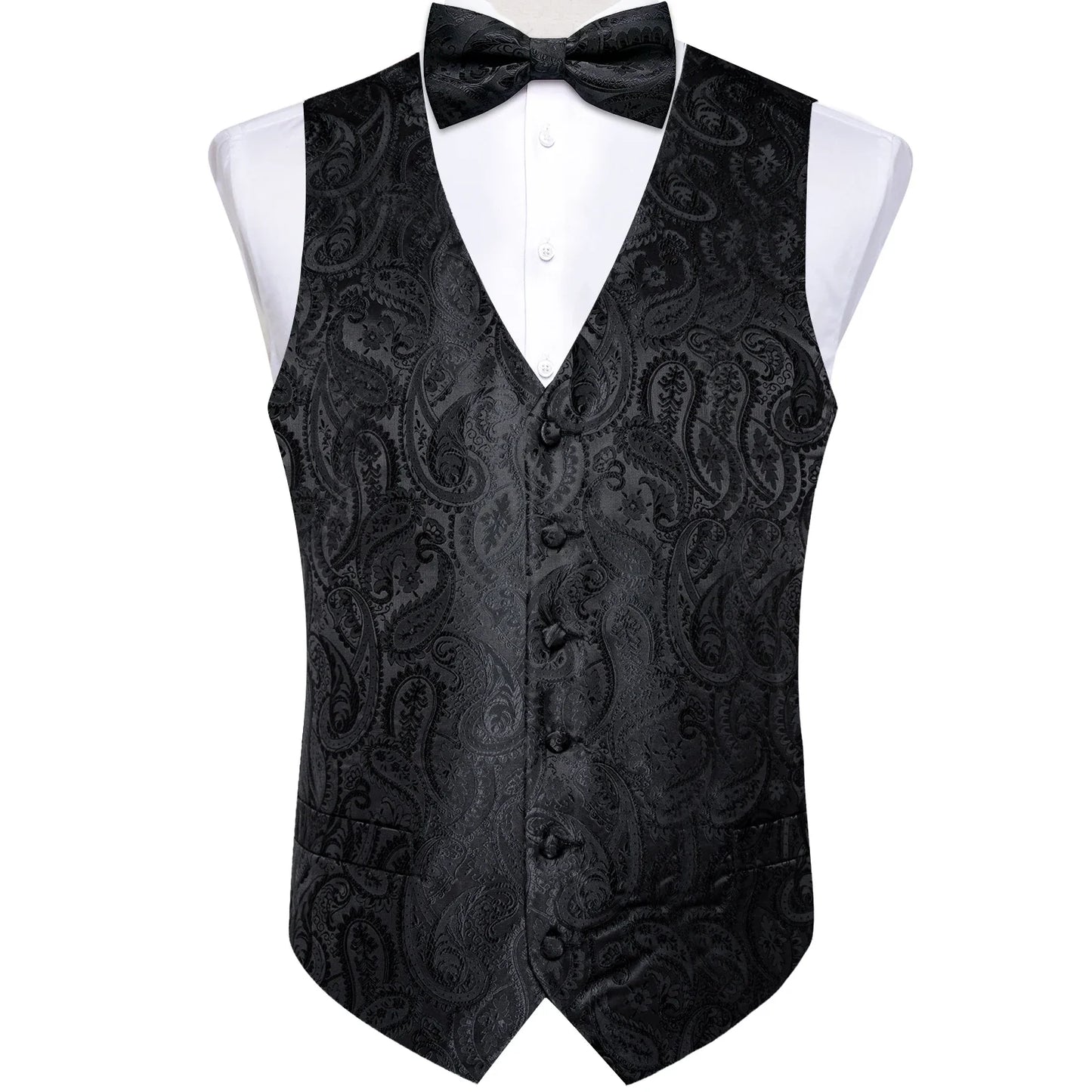 Funki Findz | Vests | Men's Formal 5 Pcs Silk Waistcoat Tie Sets