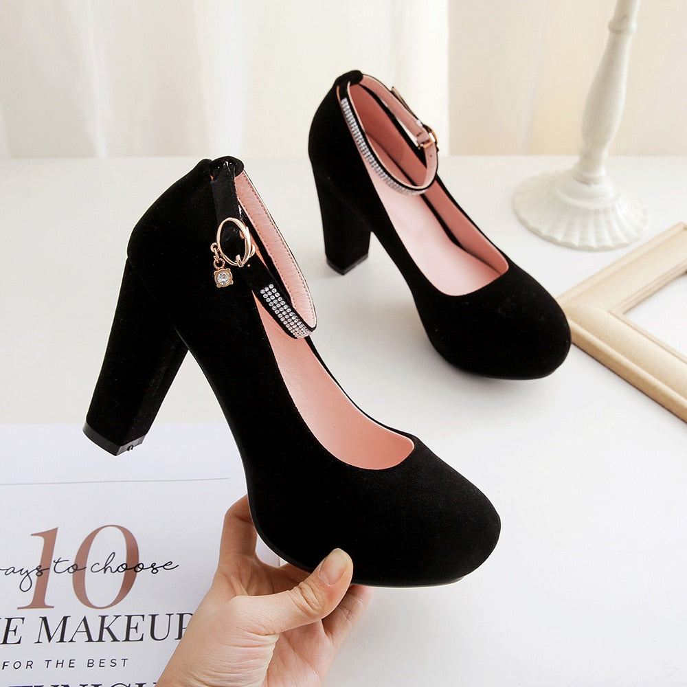 Funki Findz | Shoes | Women's Velvet Flock Platform Mary Janes