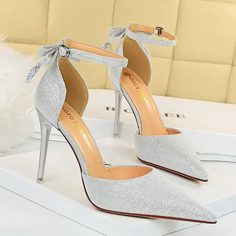 Funki Findz | Shoes | Women's Glitter Bow Knot Strappy Heels