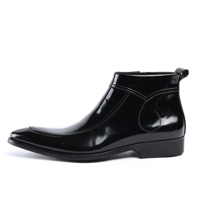 Funki Findz | Boots | Men's Leather Patent Formal Dress Boots