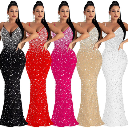 Funki Findz | Dresses | Women's Beaded Pearl Bodycon Dress