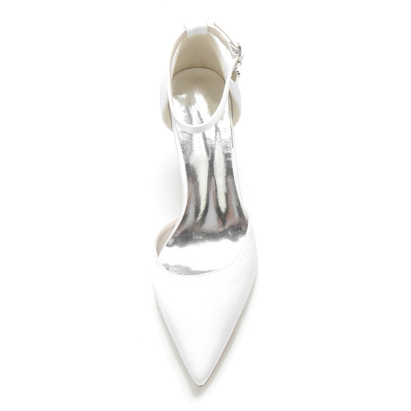 Funki Findz | Shoes | Women's Satin Block Heel Wedding Shoes