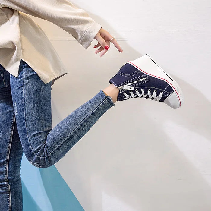 Funki Findz | Boots | Women's High Platform Zipper Sneakers