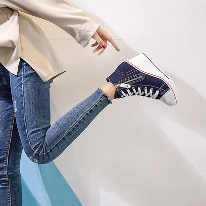 Funki Findz | Boots | Women's High Platform Zipper Sneakers