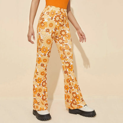 Funki Findz | Pants | Women's Boho Floral Hippie Flared Pants