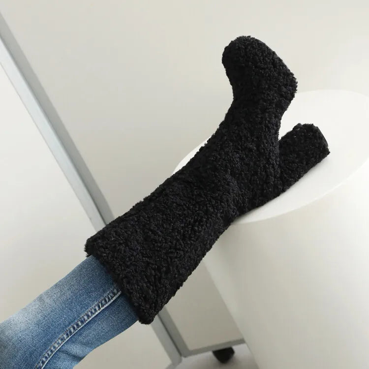 Funki Findz | Boots | Women's Fuzzy Faux Wool Platform Boots