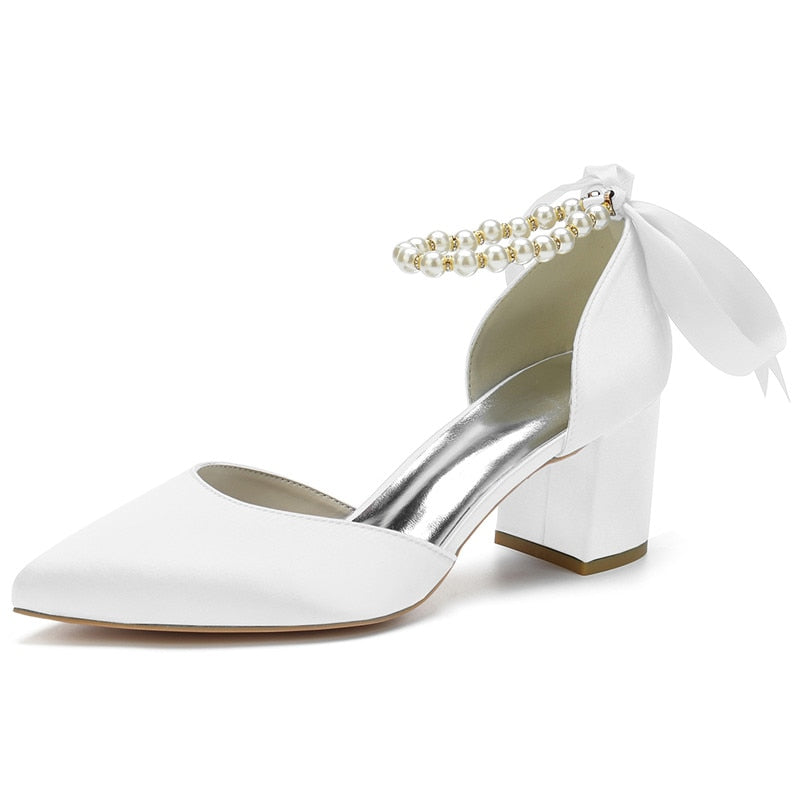 Funki Findz | Shoes | Women's Elegant Pearl Satin Bridal Shoes
