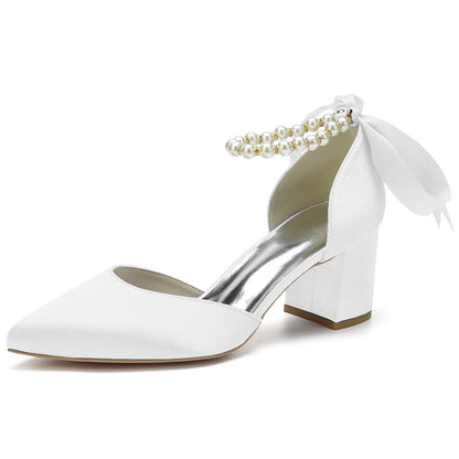 Funki Findz | Shoes | Women's Elegant Pearl Satin Bridal Shoes
