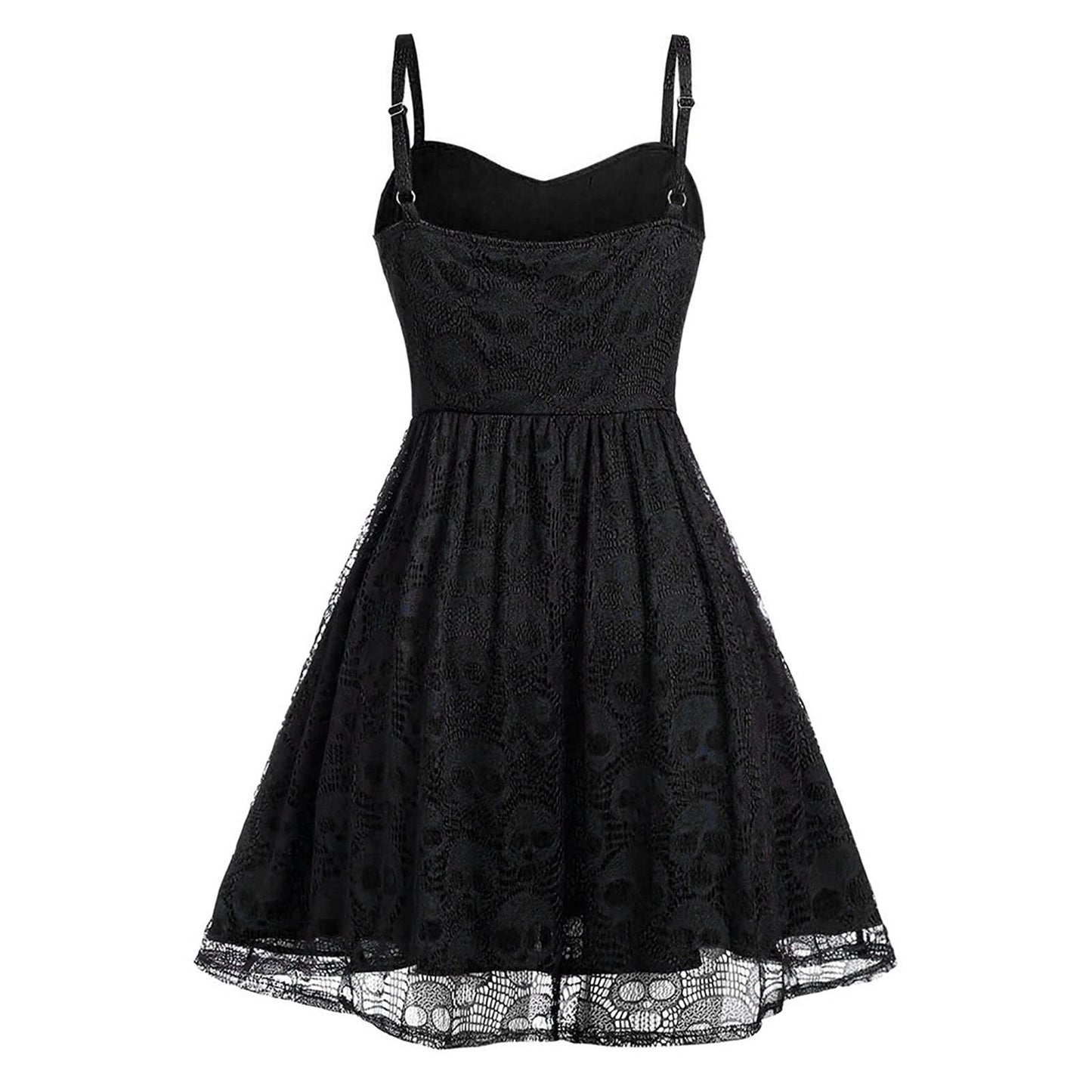 Funki Findz | Dresses | Women's Gothic Skull Lace Mini Dress