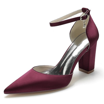 Funki Findz | Shoes | Women's Satin Block Heel Wedding Shoes