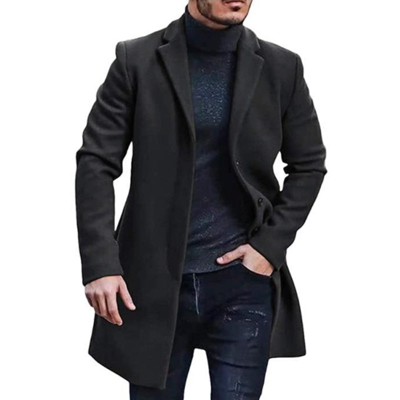 Funki Findz | Jackets | Men's Mid Thigh Lightweight Woolen Coat