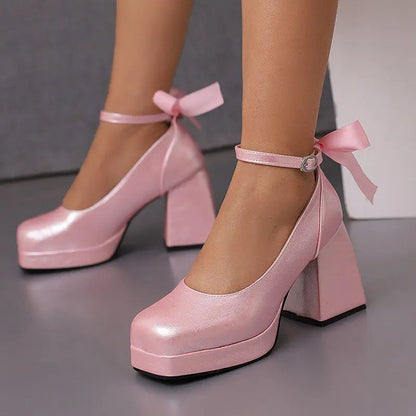 Funki Findz | Shoes | Women's Square Toe Block Heel Platforms