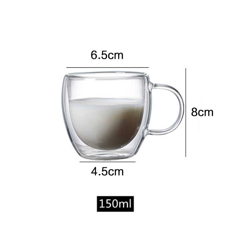 Funki Findz | Cups | Glass Double Wall Borosilicate Mug 2/3/4