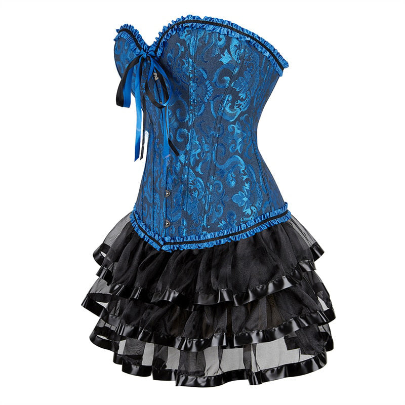 Funki Findz | Dresses | Women's Victorian Corset Dress 2Pcs Set