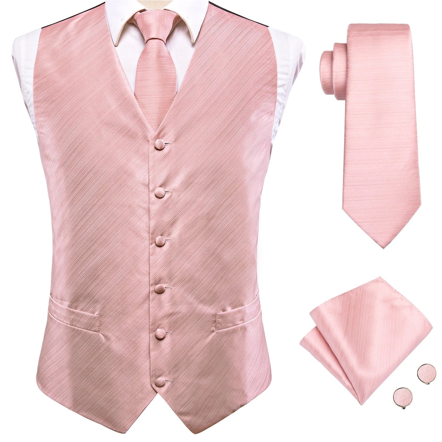 Funki Findz | Vests | Men's Formal 4 Pcs Silk Slim Waistcoat Sets