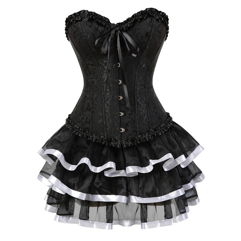 Funki Findz | Dresses | Women's Victorian Corset Dress 2Pcs Set