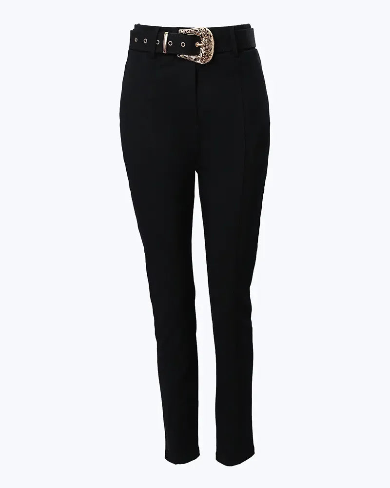 Funki Findz | Pants | Women's High Waist Skinny Pants with Belt