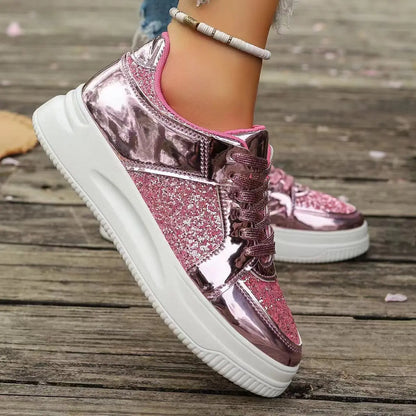 Funki Findz | Shoes | Women's Gold Sequins Platform Sneakers