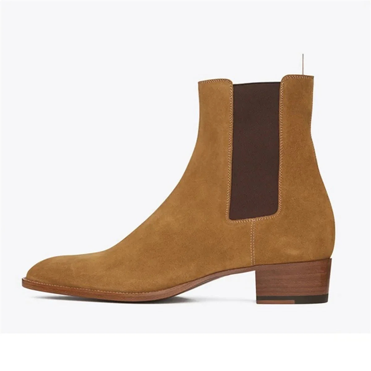 Funki Findz | Boots | Men's Suede Block Heeled Chelsea Boots