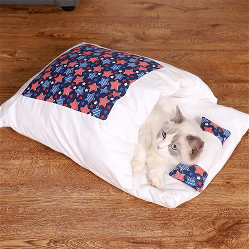 Funki Findz | Pet Beds | Cat Sleeping Bag | Japanese Patterned