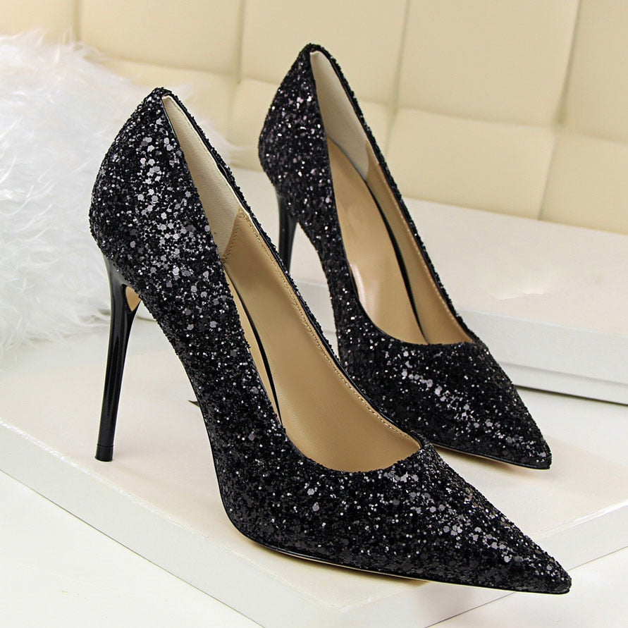 Funki Findz | Shoes | Women's High Heel Glitter Prom Pumps