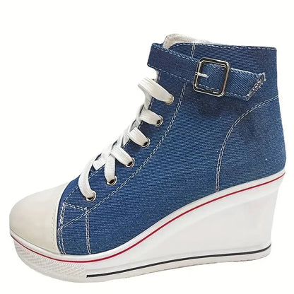 Funki Findz | Boots | Women's High Top Platform Wedge Sneaker