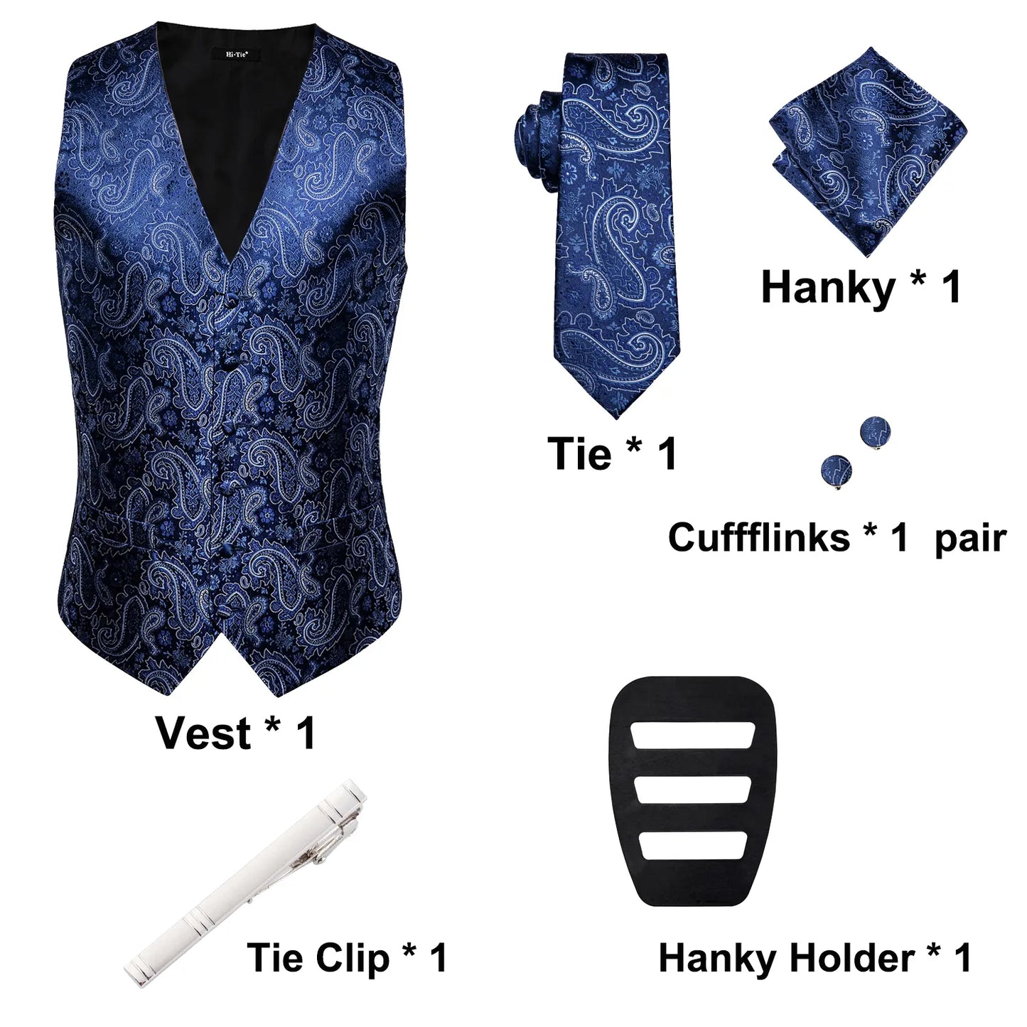 Funki Findz | Vests | Men's Formal 4 Pcs Silk Slim Waistcoat Sets