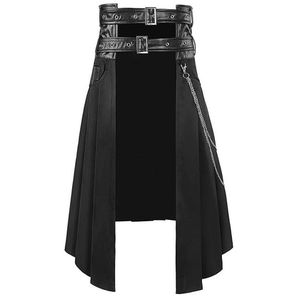 Funki Findz | Skirts | Men's Long Gothic Half Skirt | Buckle Straps