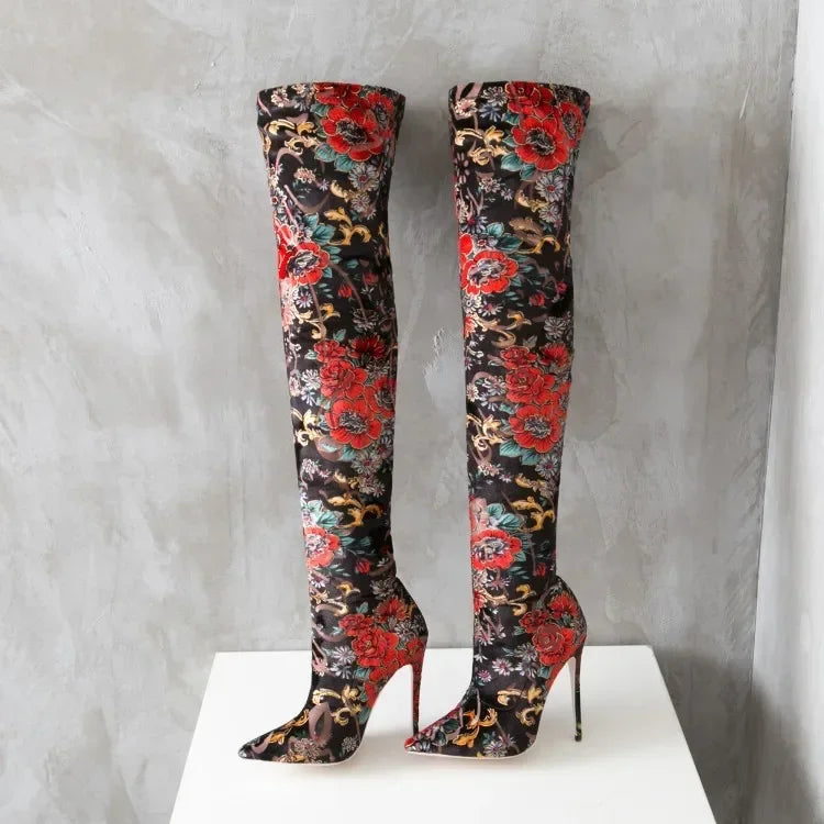 Funki Findz | Boots | Women's Bohemian Long Stretch Cloth Boot