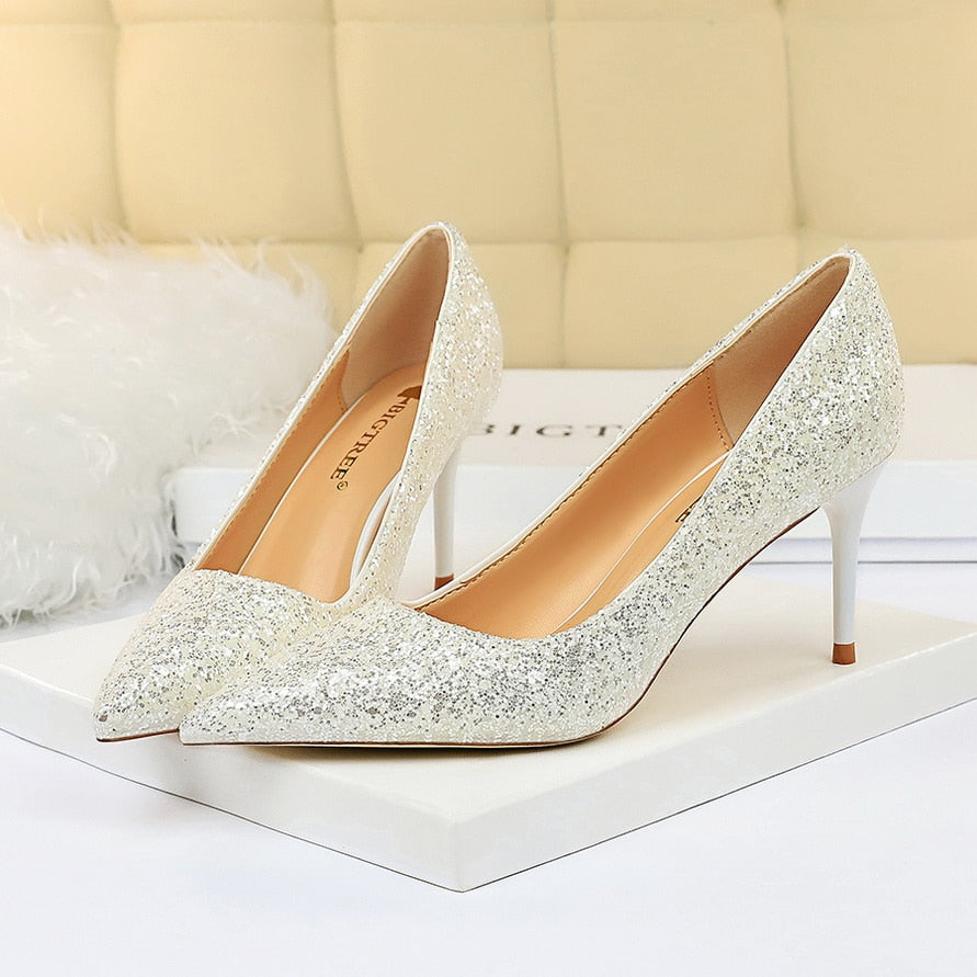 Funki Findz | Shoes | Women's High Heel Glitter Prom Pumps