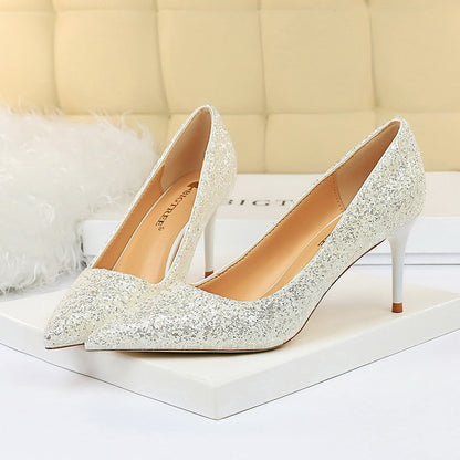 Funki Findz | Shoes | Women's High Heel Glitter Prom Pumps