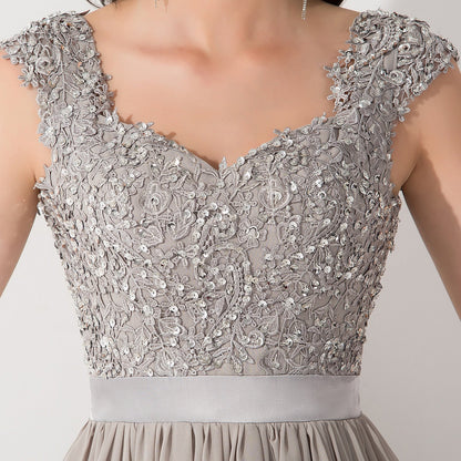 Funki Findz | Dresses | Women's Long Chiffon Satin Lace Dress