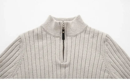Funki Findz | Sweaters | Men's Mock Neck Vertical Stripe Pullover
