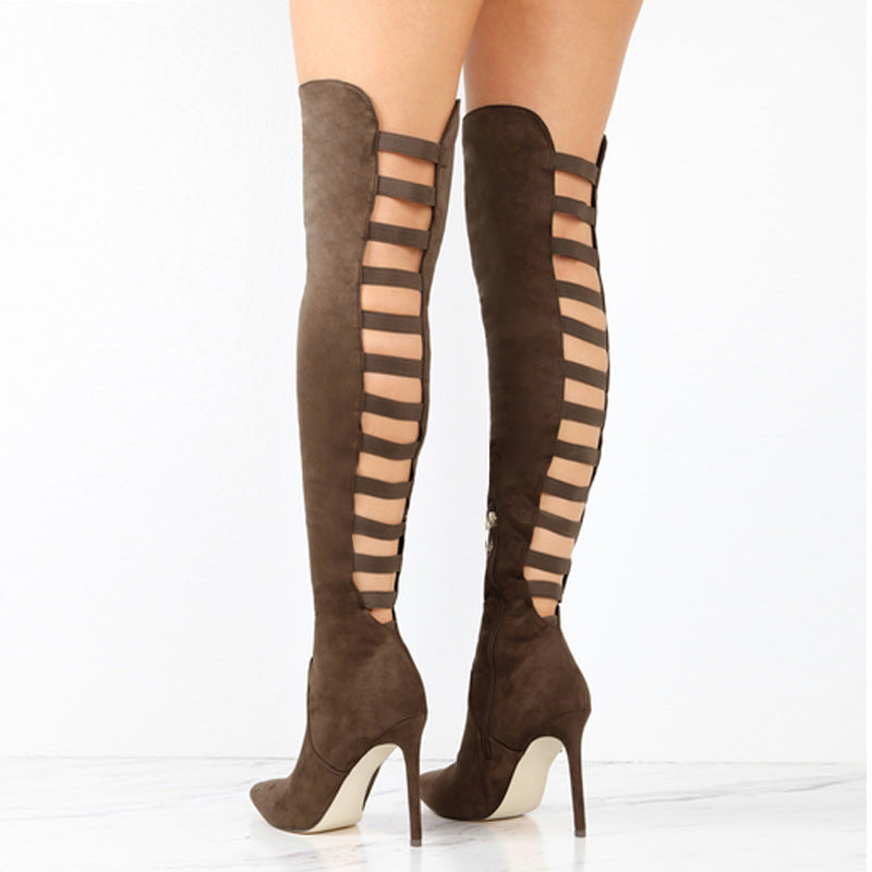 Funki Findz | Boots | Women's Over Knee Hollowed Out Boots