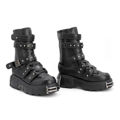 Funki Findz | Boots | Women's Gothic Punk Buckle Strap Boots