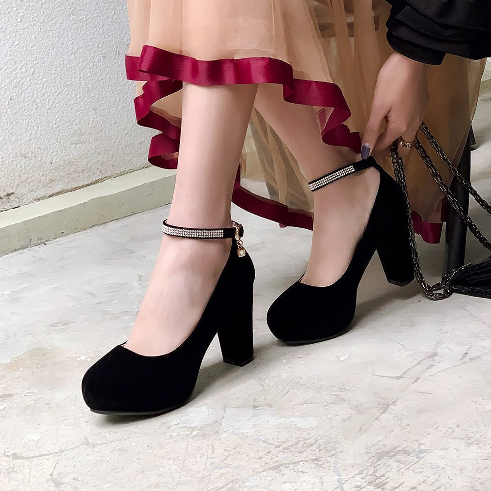 Funki Findz | Shoes | Women's Velvet Flock Platform Mary Janes