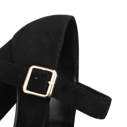 Funki Findz | Shoes | Women's Faux Suede Mary Jane Platforms