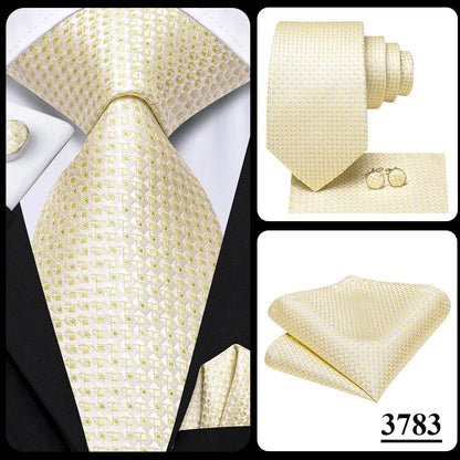 Funki Findz | Neckties | Men's Champagne Gold Silk Tie 3Pcs Set