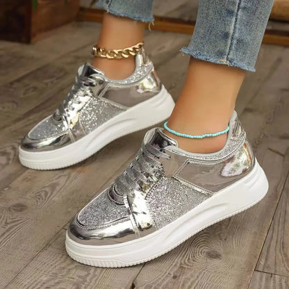 Funki Findz | Shoes | Women's Gold Sequins Platform Sneakers