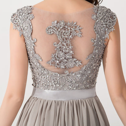 Funki Findz | Dresses | Women's Long Chiffon Satin Lace Dress